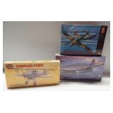 (3) Model airplane kits including Airfix Hawker