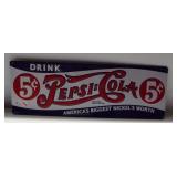 Drink Pepsi-Cola metal sign. Measures 6.5" x 19".