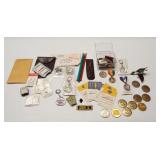 Collectibles including metal tokens including Boy