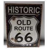 Metal Old Route 66 sign. Measures 16" x 12.5".