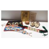 Sioux Native American costume pieces including