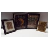 (4) Framed Native American art pieces including