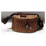 Wicker fishing creel. Measures 16" long.