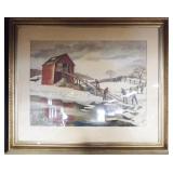 Vintage framed and matted print that hung in the