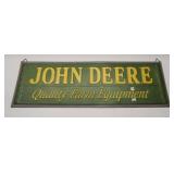 Metal John Deere wall sign. Measures 9.75" x 30".