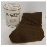 Cape Cod potato chip tin with green blanket. Nice