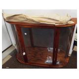 New oak front curved front glass show case with