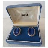 Pair of Swank cuff links in original box. Measure