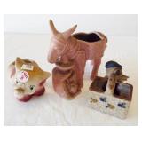 (3) Vintage planters including made in Occupied