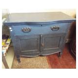 Vintage wood small storage chest with one drawer