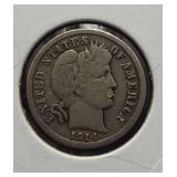 1914-D Barber dime. VF.