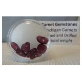 (7) Natural hand polished and drilled red garnet
