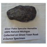 Silver flake specular hematite. 100% Natural