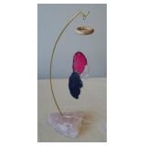 Sliced agates and quartz crystal hanging décor