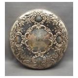 Vintage sterling silver compact mirror featuring