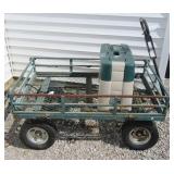 Garden cart with plastic garden stool. Note: Both