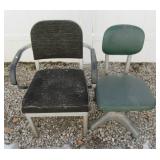 (2) Vintage office chairs.