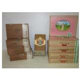 (10) Wood cigar boxes with milk crate.