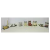 Box of train layout buildings including grain