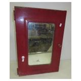 Antique metal first aid medicine cabinet with