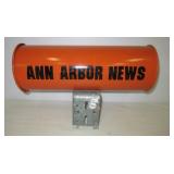 Vintage metal Ann Arbor Newspaper holder tube.