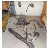 30" High wood and metal electric chandelier.