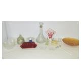 (18) Pieces of glassware, vases, decanters,