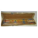 Assortment of vintage wooden arrows. Note: Some