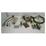 Assorted trailer balls, 30 amp camping hook-up, 1