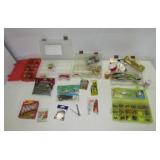 (5) Small plastic fishing tackle boxes with