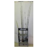 Okuma (16) Fishing pole rack with (9) Fishing