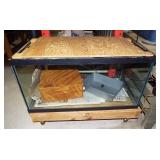 50 gallon aquarium and rolling stand with reptile