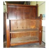 Primitive wood three tier kitchen shelving