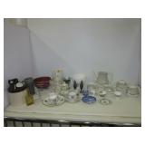 Assortment of glassware and china including Adams