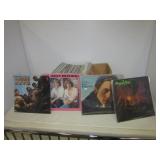 Large box of record albums including John Cougar