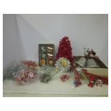 Assortment of vintage Christmas items including