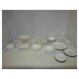 Assortment of Corelle and Corningware dishes of
