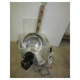 Plastic tote with lid that includes stainless