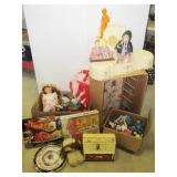 Large group of toys, clown toys, Fisher Price