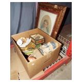 (2) Framed & matted floral prints, antique framed