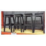 Set of (4) Wood hand painted bar stools.