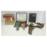 (3) Gun holsters and various cigar boxes.