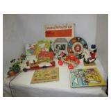 Vintage toys that includes Fisher Price, fire