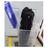 Plastic storage container with lid and castors