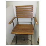 Vintage wood & wrought iron folding chair.