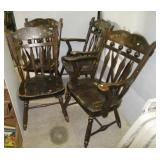 Set of (4) Vintage pine Hitchcock style dining