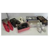 Assortment of vintage ladies high heel shoes with