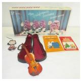 The California Raisins board game, mini violin