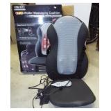 Homedics Quad-Roller Massaging Cushion in box.