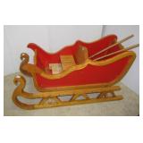 Hand made wood display Christmas sleigh.